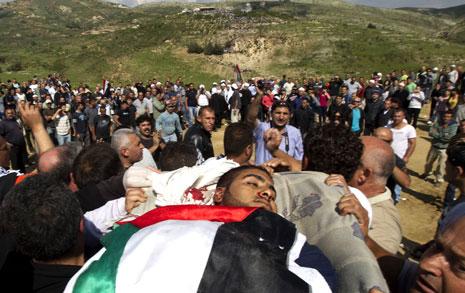 أحد شهداء مجدل شمس في اعتداء اليوم (جاك غيز - أ ف ب)